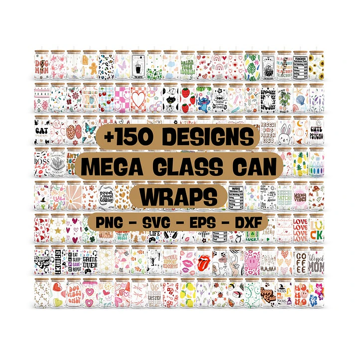 150 Artes para Copo Tampa de Bambu Café Gelado Copo de Vidro Coffe Glass Arquivo em Png  1