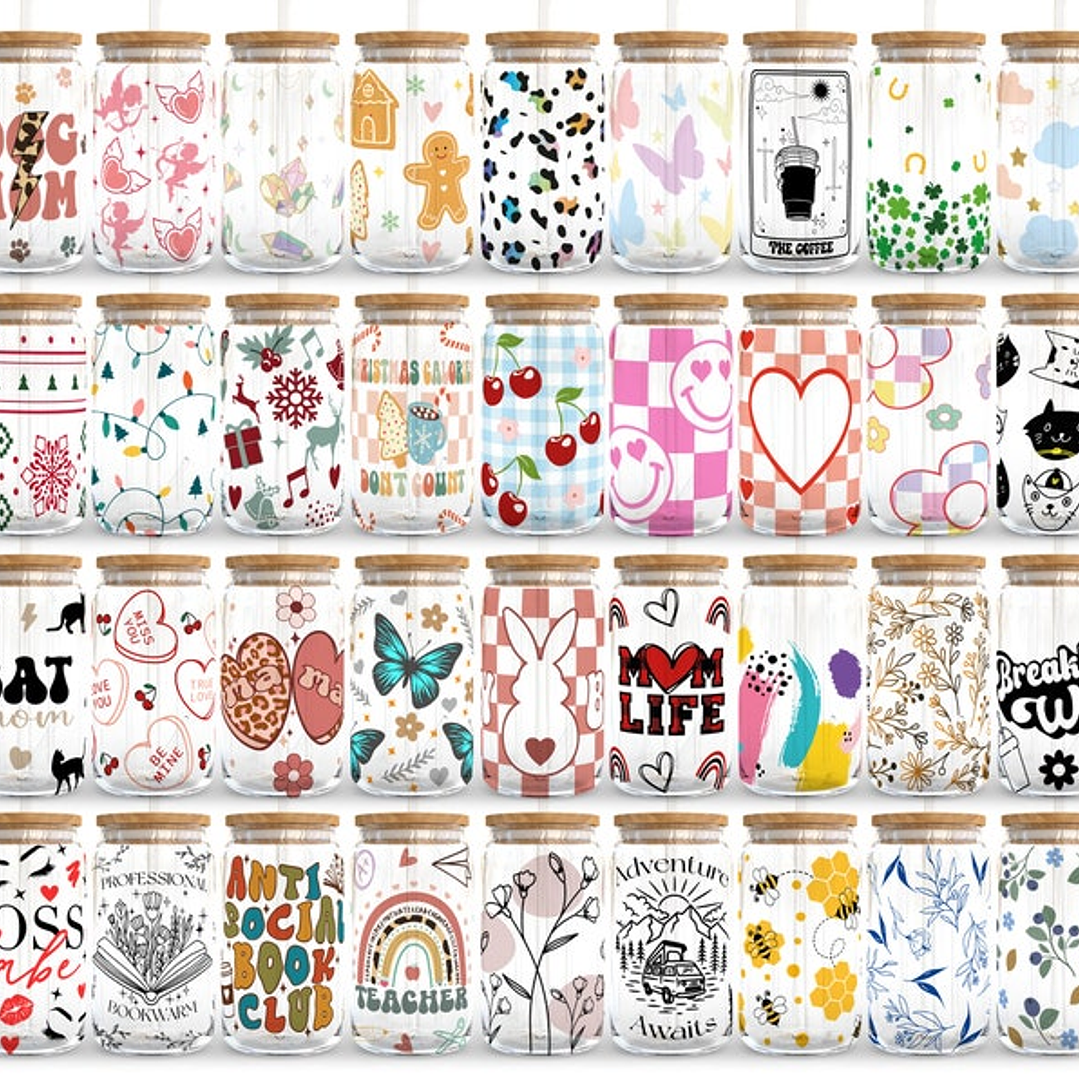 150 Artes para Copo Tampa de Bambu Café Gelado Copo de Vidro Coffe Glass Arquivo em Png  2