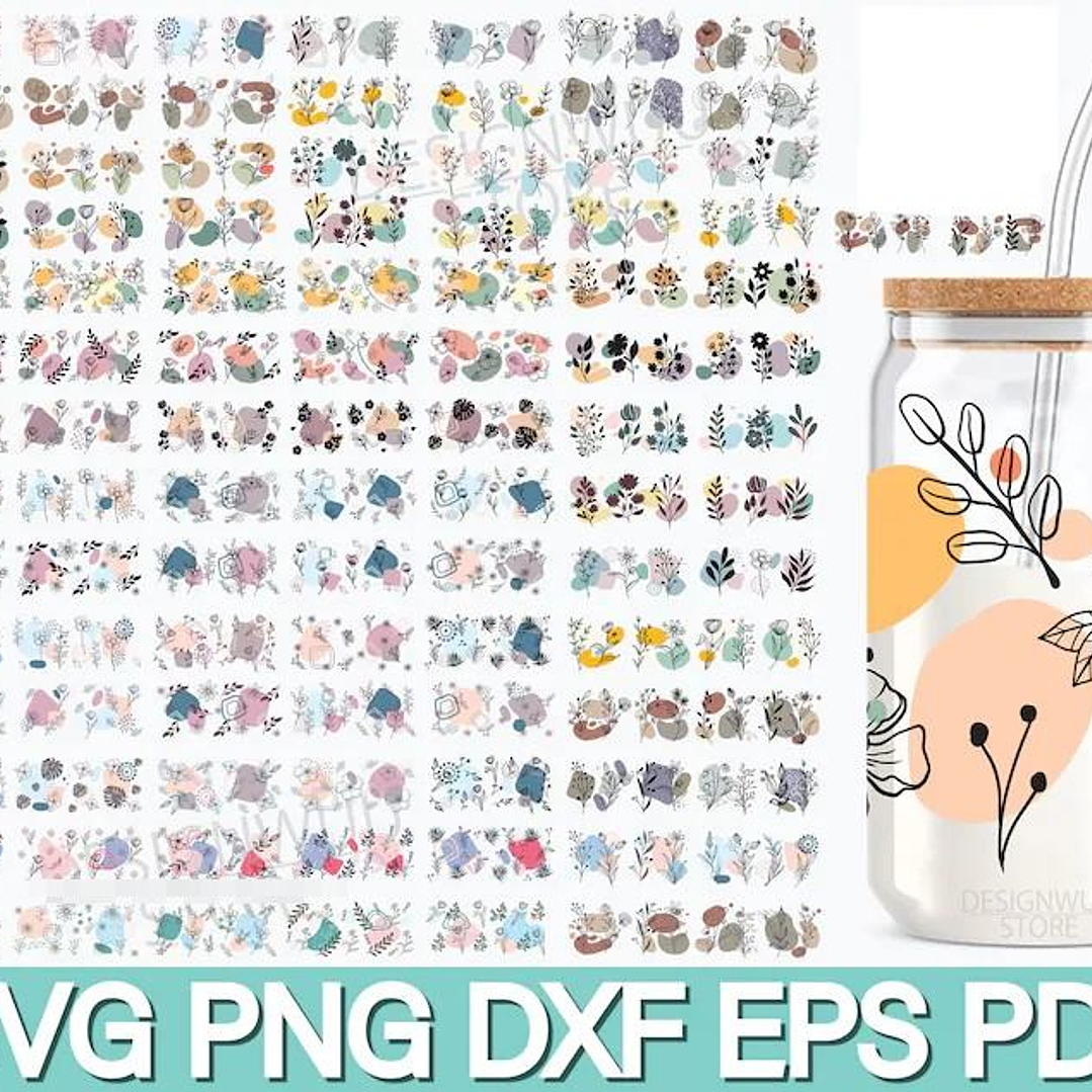 500 Artes para Copo Tampa de Bambu Café Gelado Copo de Vidro Coffe Glass Arquivo em Png  10