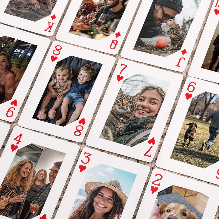 Baralho de Poker Personalizado Editavel no Canva Adicione Suas Fotos e Frases Favoritas! Crie e Personalize Agora Mesmo! 9