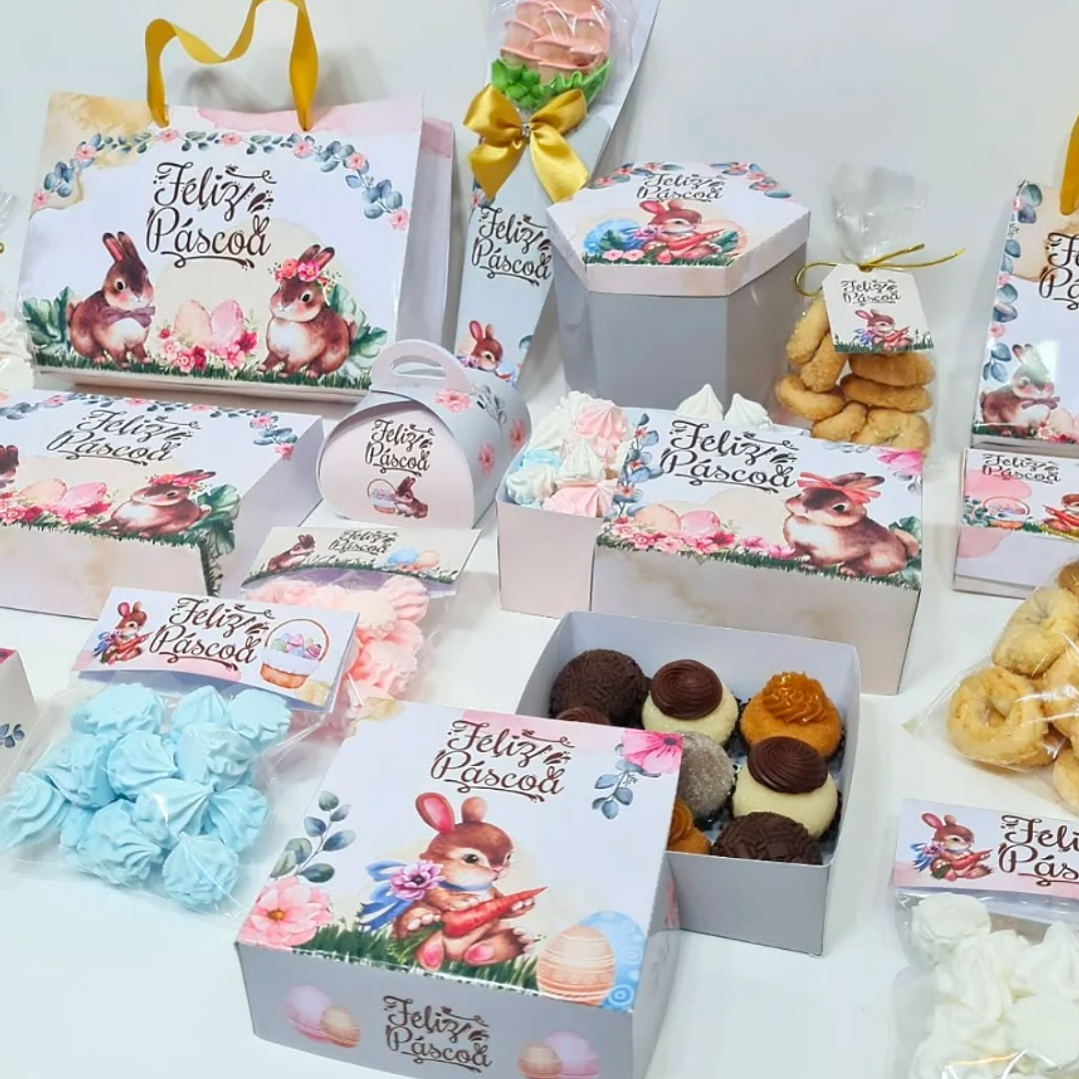 Arquivos Prontos para Embalagens Páscoa 3 em 1  Arquivo em Pdf  10