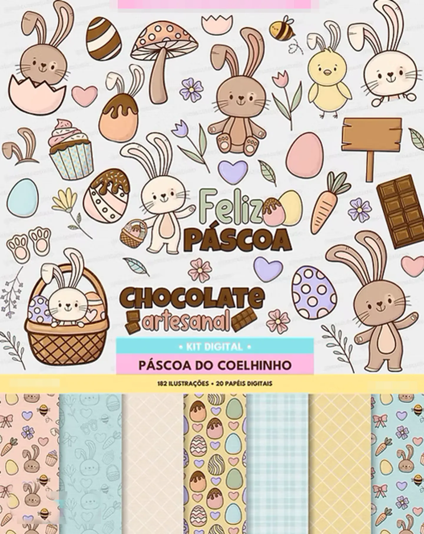 Arquivos de Corte Páscoa Coelhinho Arquivo em Pdf  1