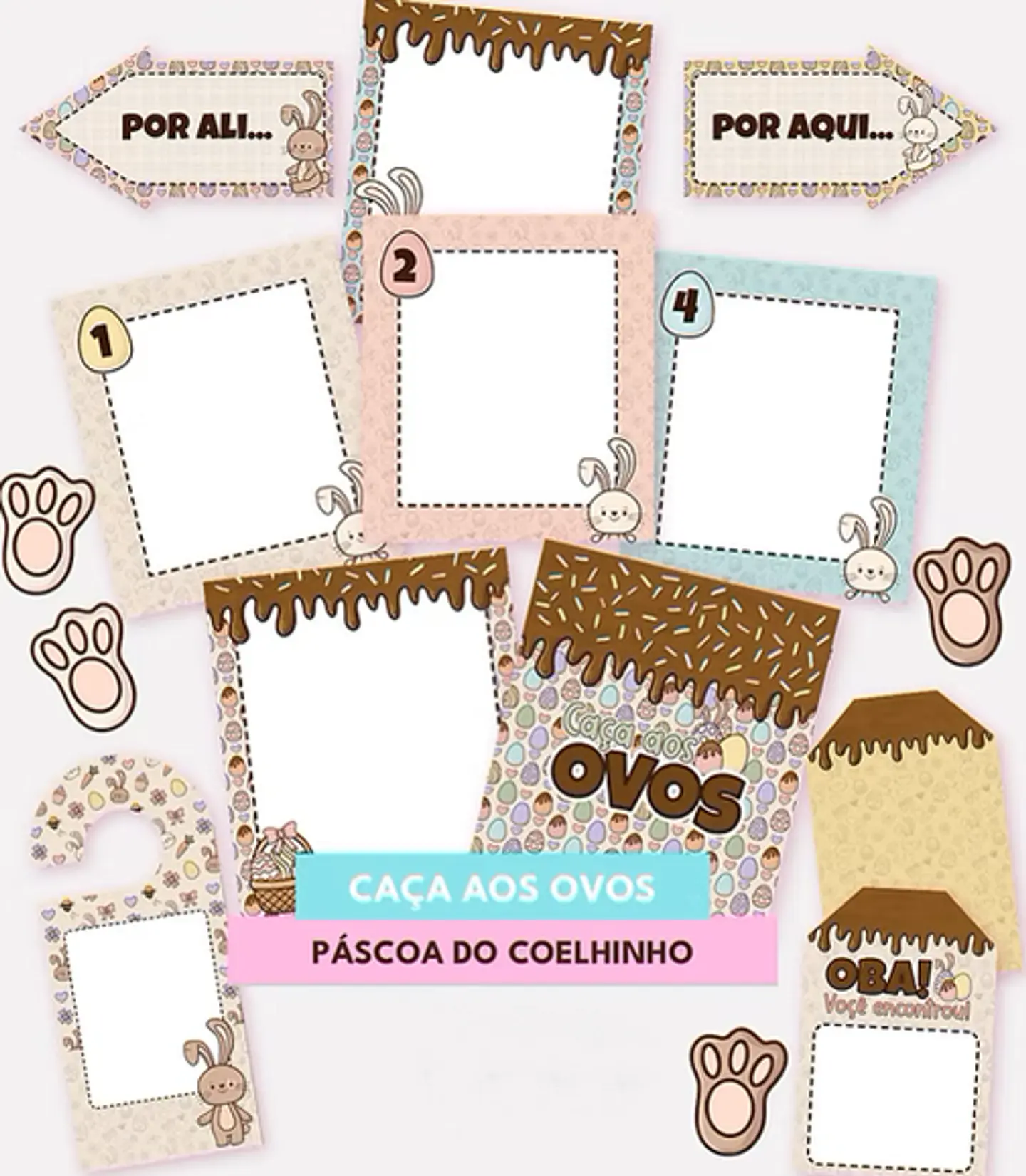 Arquivos de Corte Páscoa Coelhinho Arquivo em Pdf  11