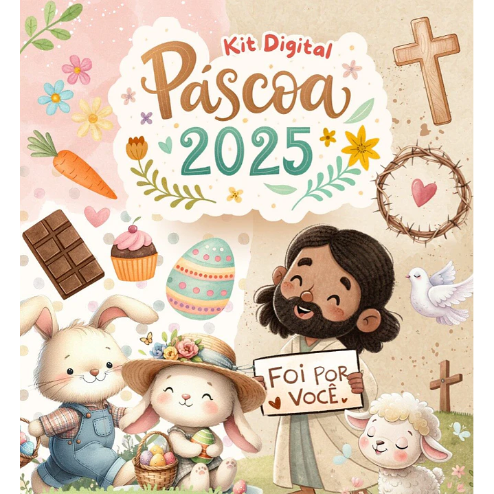 Arquivos Prontos Páscoa Cristã e Coelhinhos Arquivo em Pdf  1
