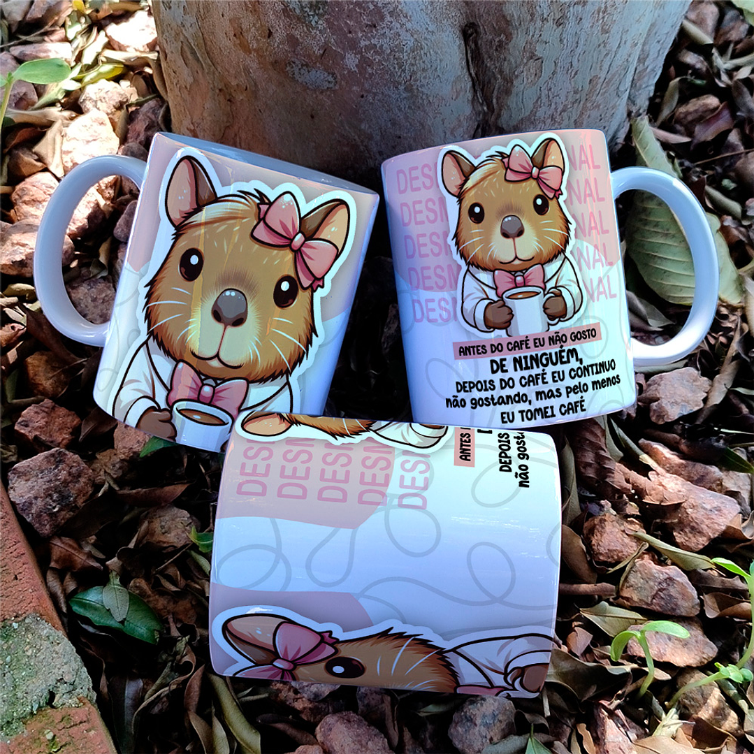5 Artes para Caneca Capivara Arquivo Editável 1