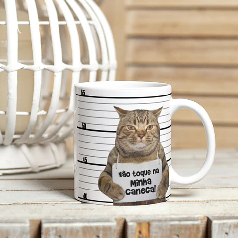 Arte para Caneca Gatinho Não toque na minha caneca Arquivo em Jpg
