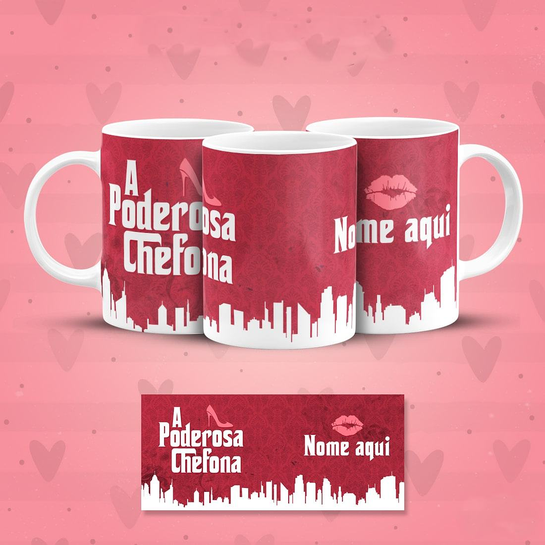 Arte para Caneca Poderosa Chefona Arquivo em Jpg  1