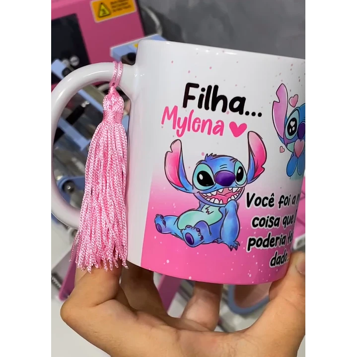 Arte para Caneca Stitch Filha Você foi a melhor coisa que Deus poderia ter me dado... Arquivo em Jpg 1