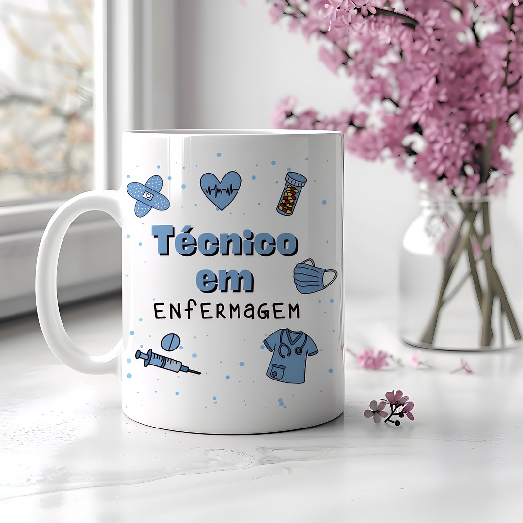 Arte para Caneca Profissão Tecnico de Enfermagem Arquivo em Jpg  1