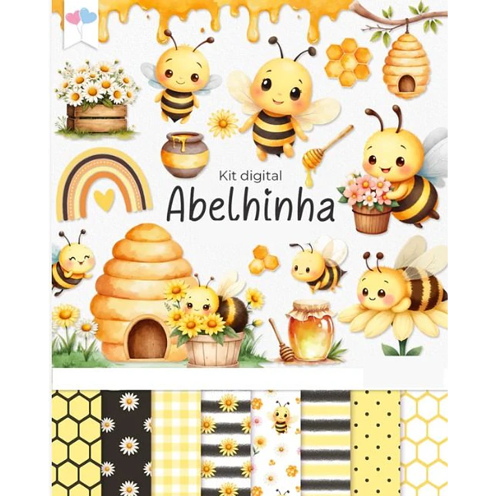 Kit Digital Abelhinhas Png  1