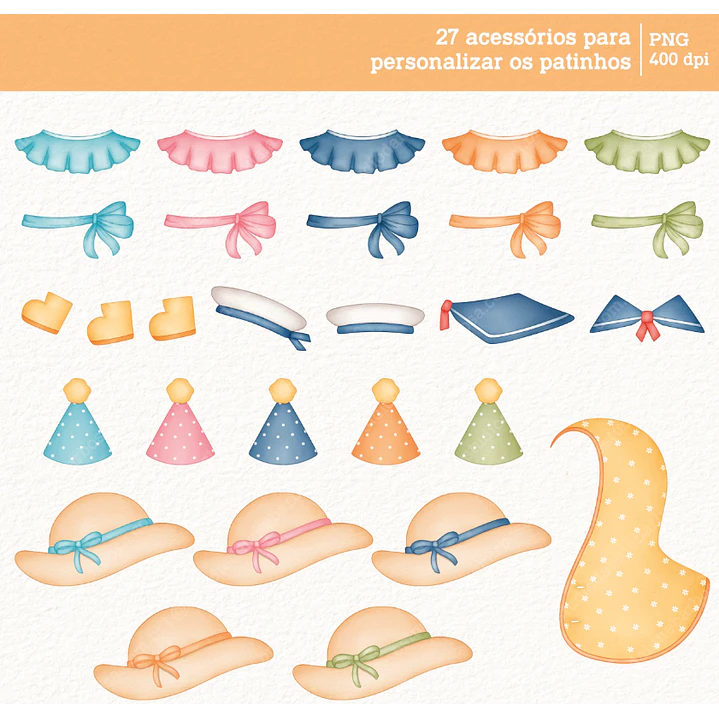 Kit Digital Patinhos em Aquarela Png 5