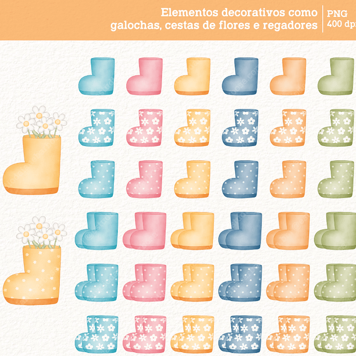 Kit Digital Patinhos em Aquarela Png 8