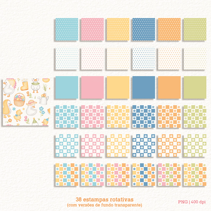 Kit Digital Patinhos em Aquarela Png 10