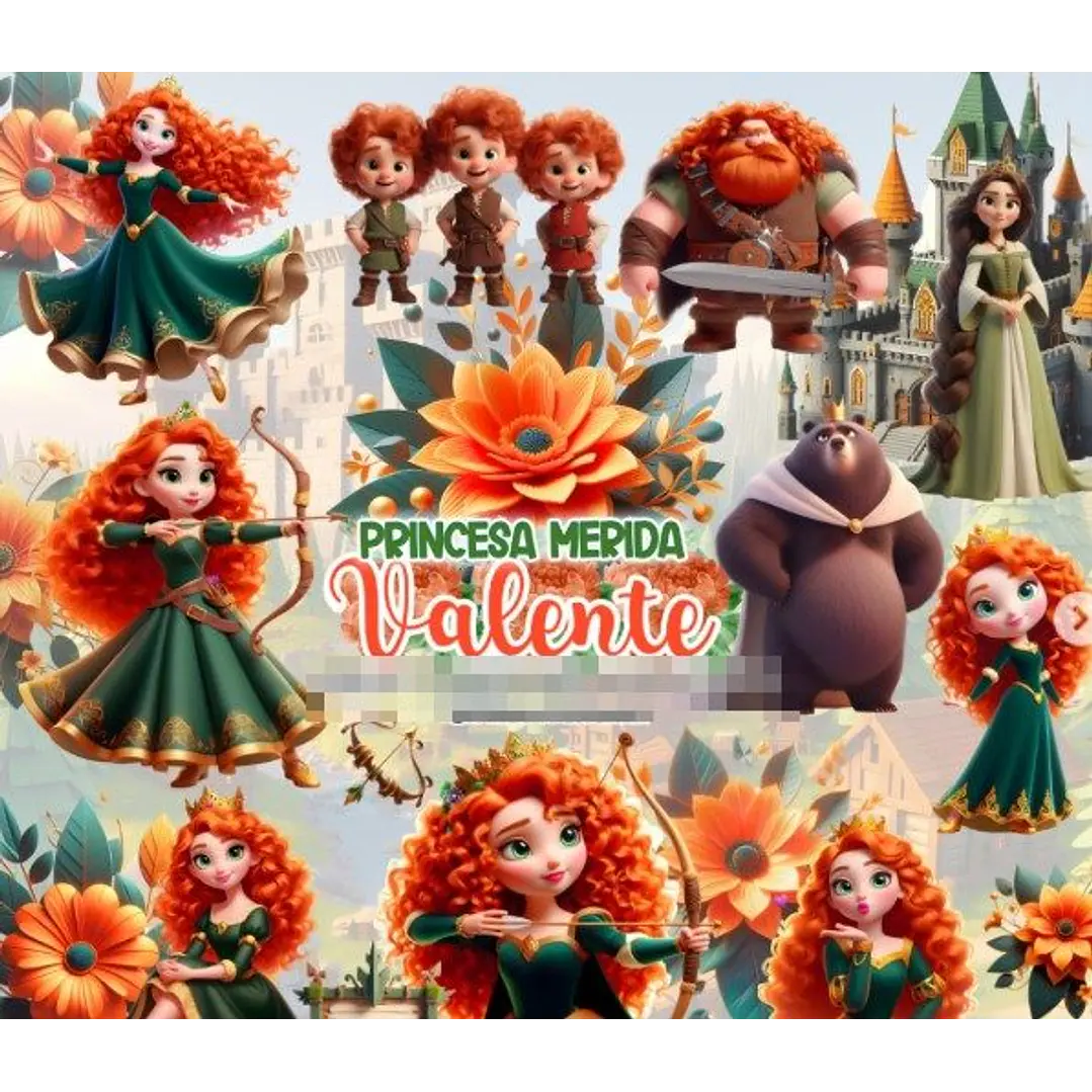 Kit Digital Princesa Merida Valente Png  1
