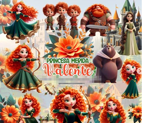 Kit Digital Princesa Merida Valente Png 