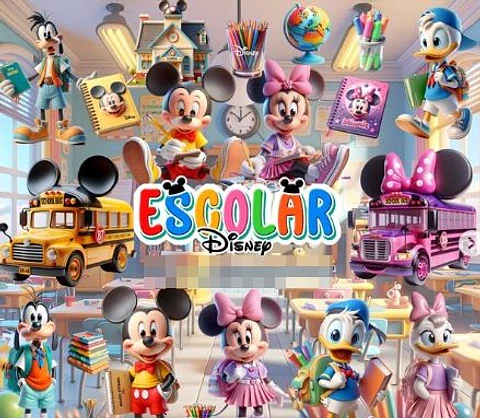 Kit Digital Disney Volta as Aulas Mickey Minnie Png