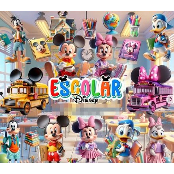 Kit Digital Disney Volta as Aulas Mickey Minnie Png 1