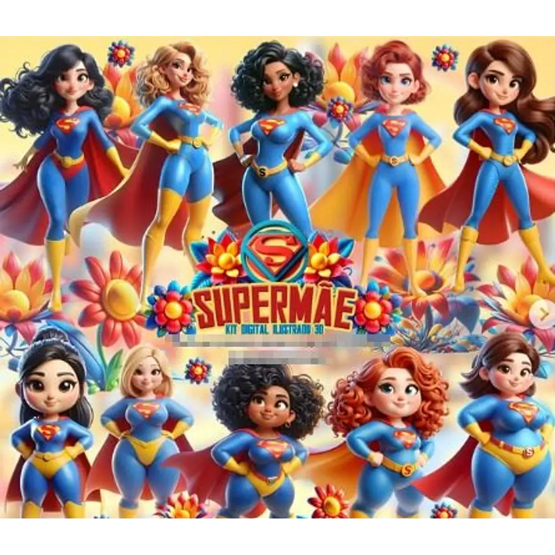 Kit Digital Dia das Mães Super Mãe Png  1