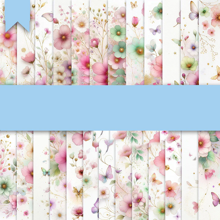 Kit Digital Papeis Digitais Fundos Floral Borboletas Png  1