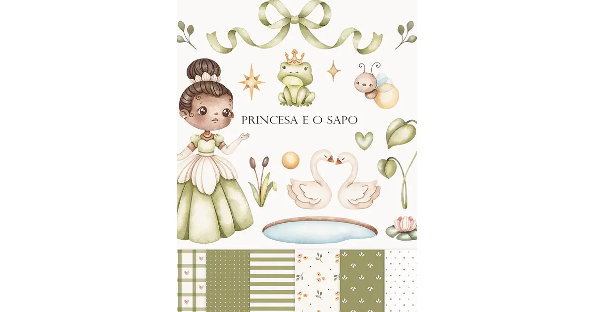 Kit Digital Princesa e o Sapo para em Png