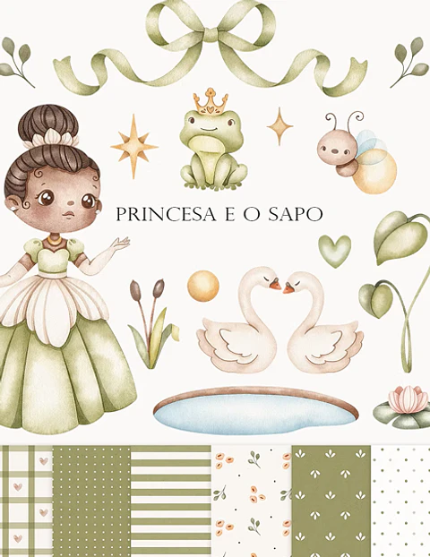 Kit Digital Princesa e o Sapo em Png