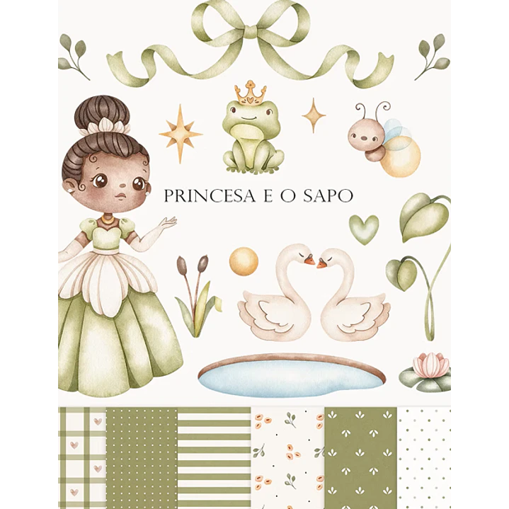 Kit Digital Princesa e o Sapo em Png 1