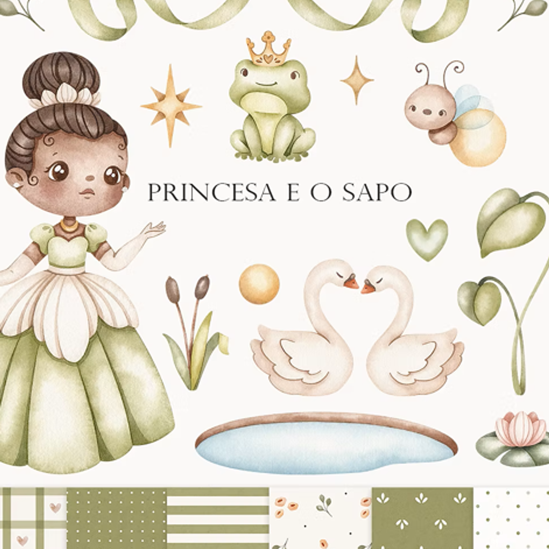 Kit Digital Princesa e o Sapo em Png 1
