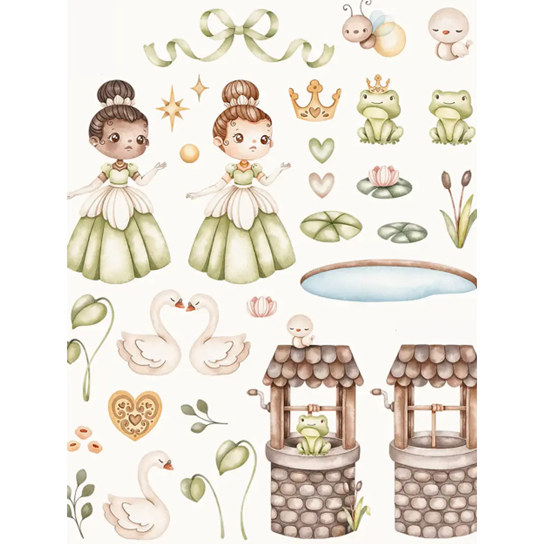 Kit Digital Princesa e o Sapo em Png 3