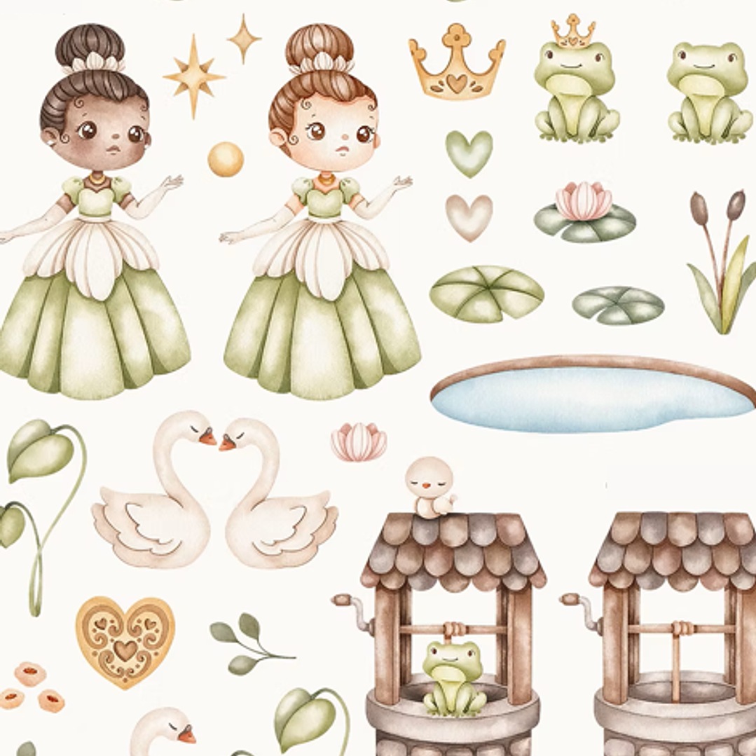 Kit Digital Princesa e o Sapo em Png 3