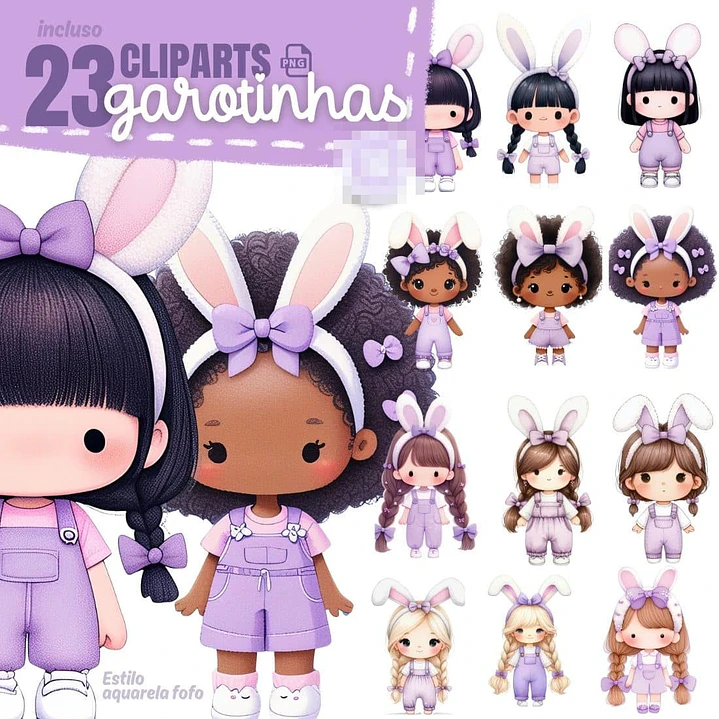 Kit Digital Páscoa Lilás em Png 8
