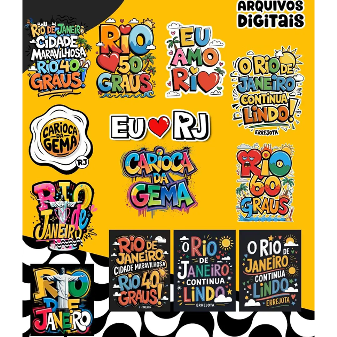 Kit Digital Frases Cidade do Rio de Janeiro RJ em Png 3