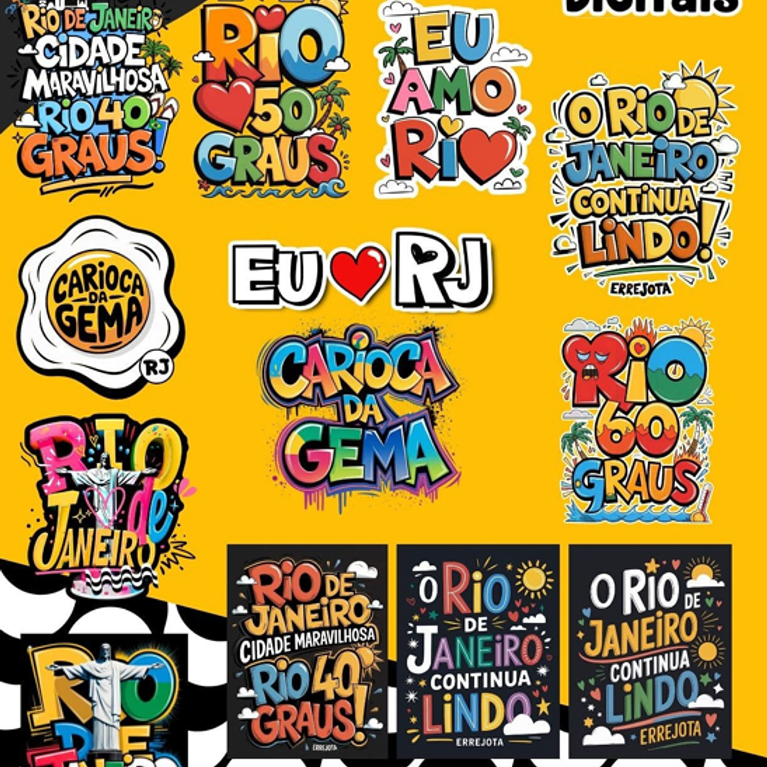 Kit Digital Frases Cidade do Rio de Janeiro RJ em Png 3