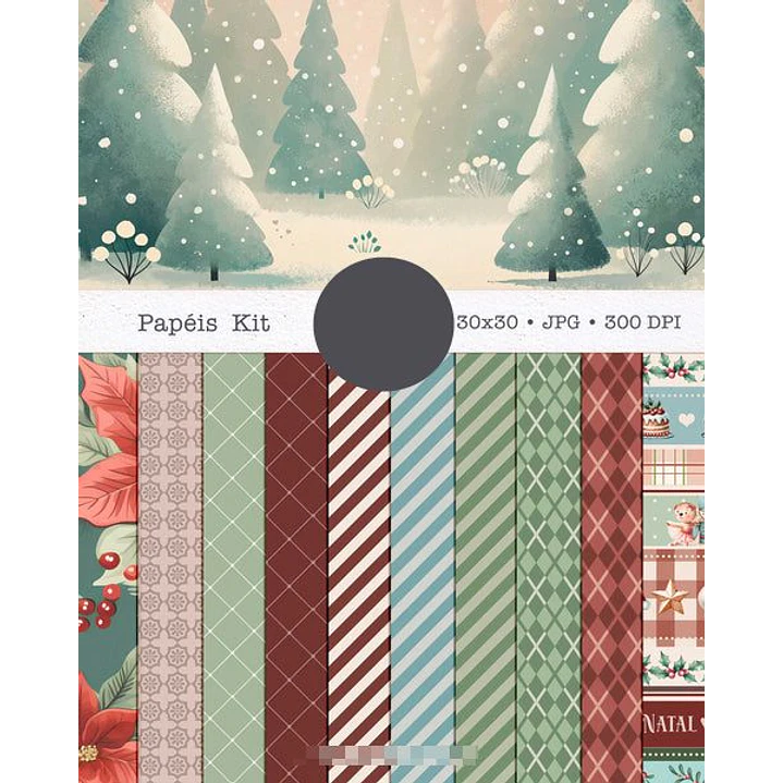 Kit Digital Natal encantado Papai Noel em Png 2