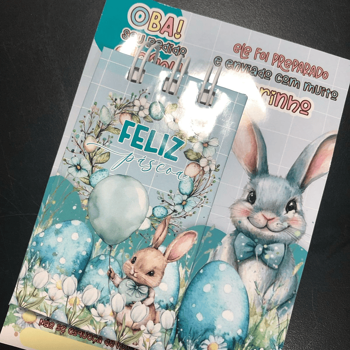 Kit Digital Cartão e Arte Capa Mini Bloco Páscoa em Pdf 1
