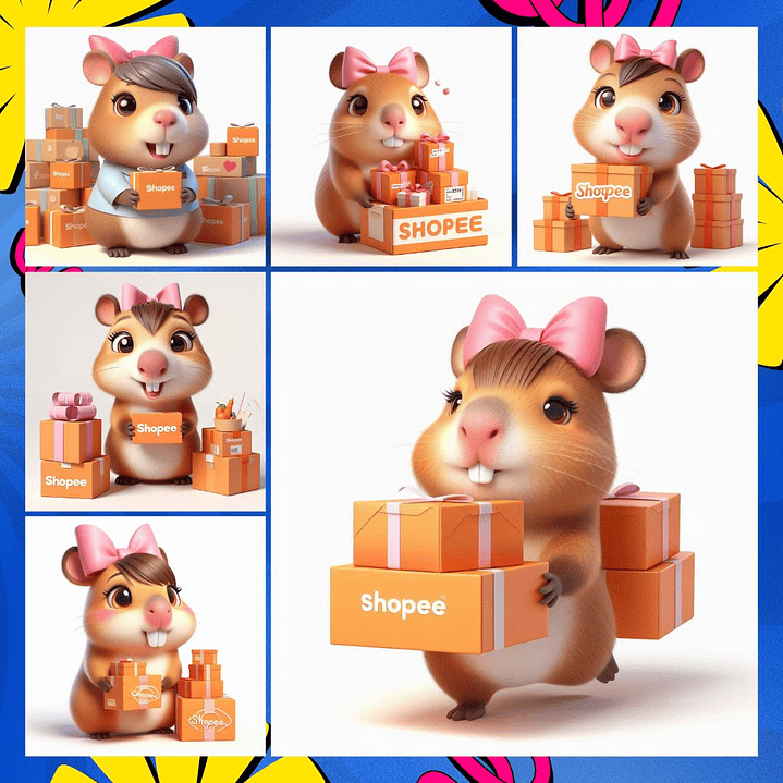 Kit Digital Capivara Rainha da Shopee em Png 3