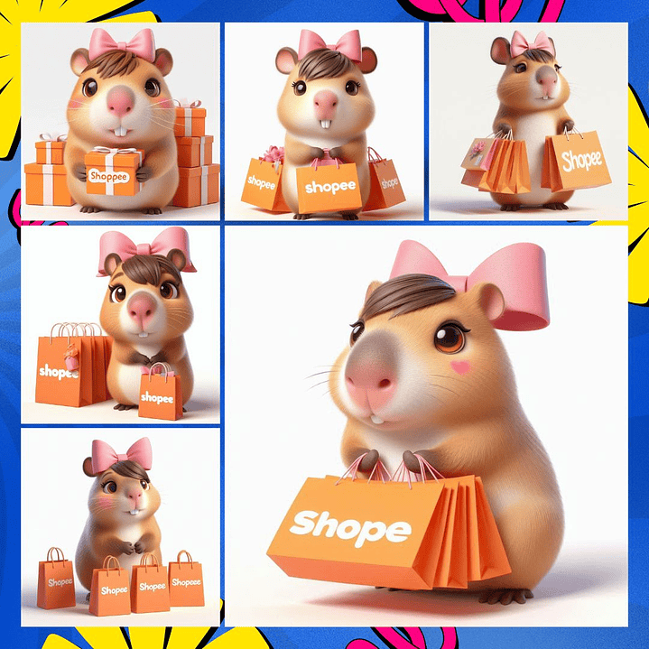 Kit Digital Capivara Rainha da Shopee em Png 4