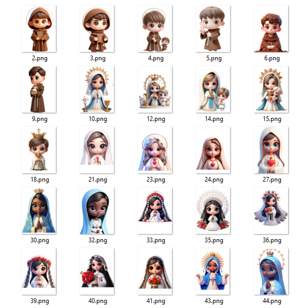 Kit Digital Santinhos 3d em Png  2