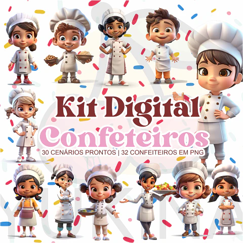 Kit Digital Cozinheira em Png