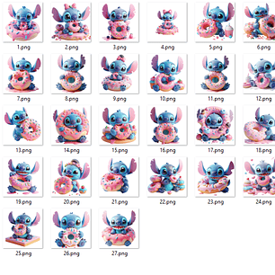 Kit Digital Stitch Dunuts em Png