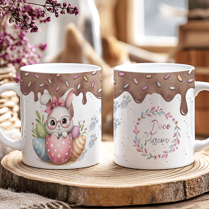10 Artes para Caneca Doce Páscoa Arquivo Editável 2