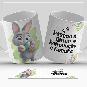 12 Artes para Caneca Páscoa Coelhinhos Arquivo em Jpg