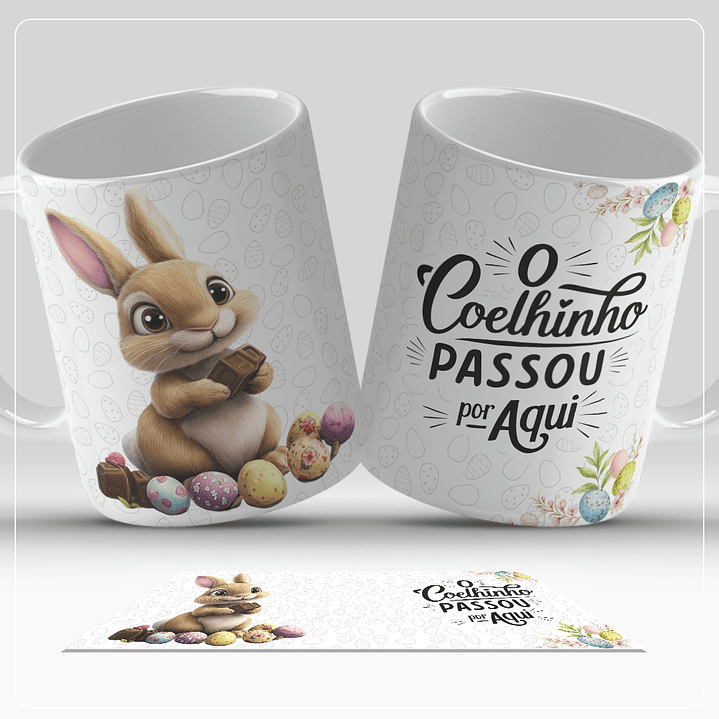 12 Artes para Caneca Páscoa Coelhinhos Arquivo em Jpg 3