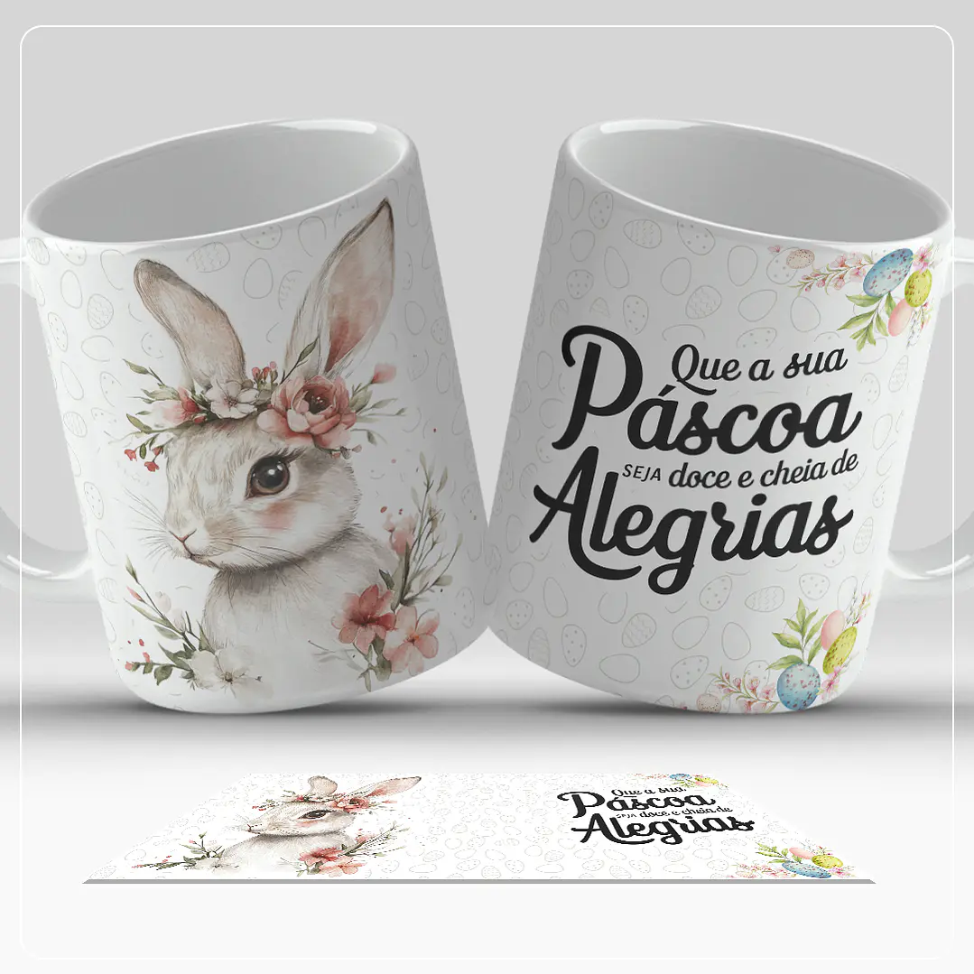 12 Artes para Caneca Páscoa Coelhinhos Arquivo em Jpg 8