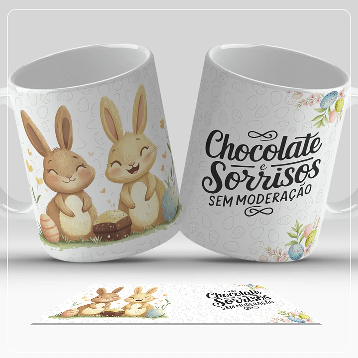 12 Artes para Caneca Páscoa Coelhinhos Arquivo em Jpg 9
