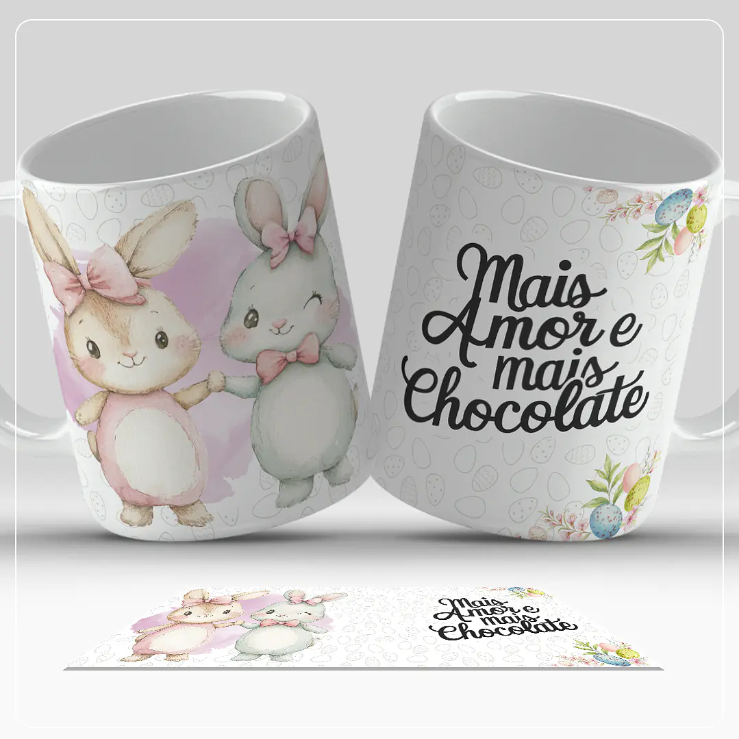 12 Artes para Caneca Páscoa Coelhinhos Arquivo em Jpg 10