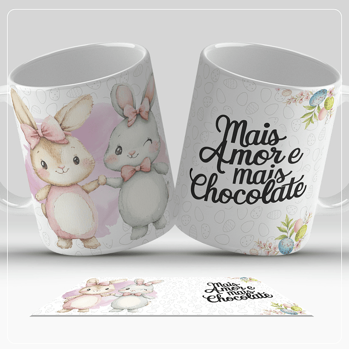 12 Artes para Caneca Páscoa Coelhinhos Arquivo em Jpg 10