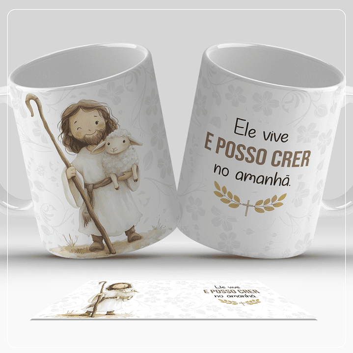 17 Artes para Caneca Páscoa Cristã Arquivo em Jpg 5