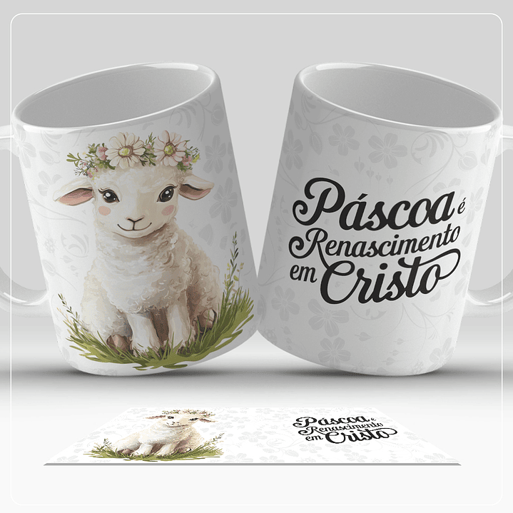 17 Artes para Caneca Páscoa Cristã Arquivo em Jpg 8