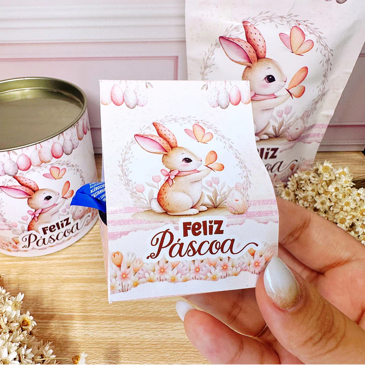Arquivo de Corte Mimos Páscoa Clean Coelhinhos em Pdf  3
