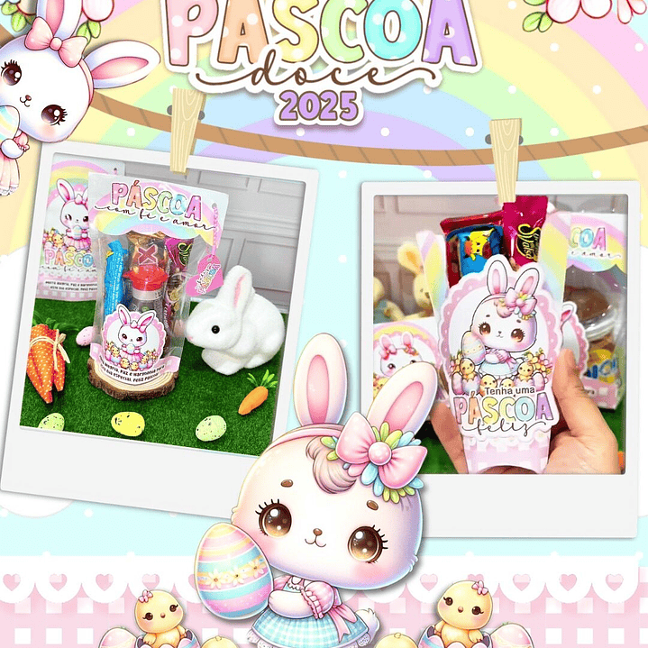 Arquivo de Corte Mimos Páscoa Doce Coelhinhos em Pdf  1